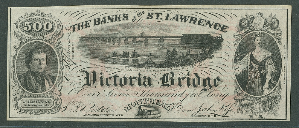 Montreal, Victoria Bridge, Grand Trunk Railway Advertising Note, CU